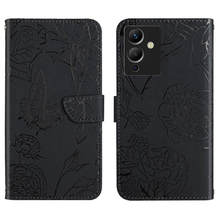 For Infinix Note 12 G96 HT03 Skin Feel Butterfly Embossed Flip Leather Phone Case