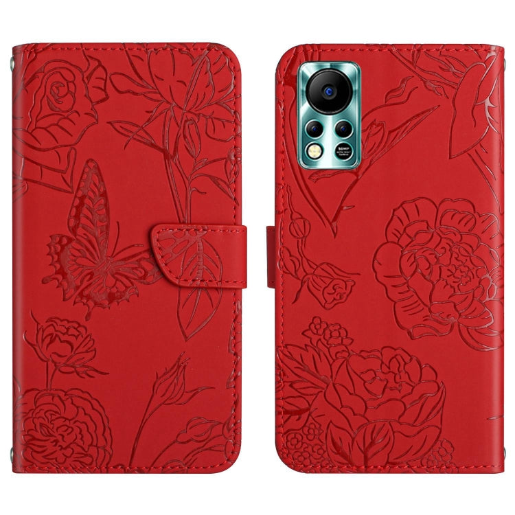 For Infinix Hot 11s NFC HT03 Skin Feel Butterfly Embossed Flip Leather Phone Case