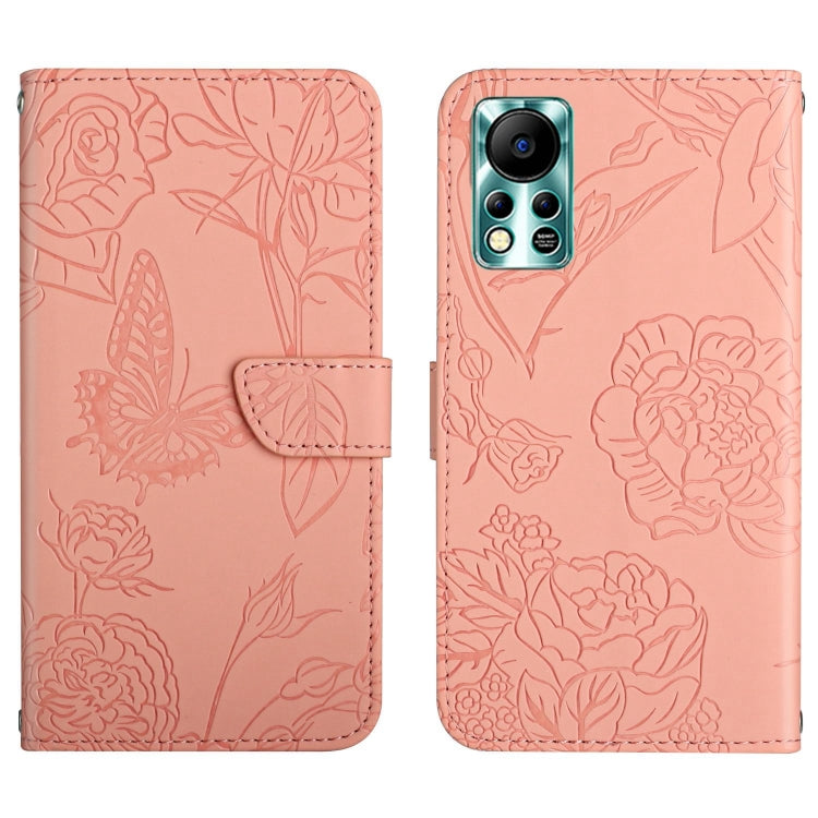 For Infinix Hot 11s NFC HT03 Skin Feel Butterfly Embossed Flip Leather Phone Case