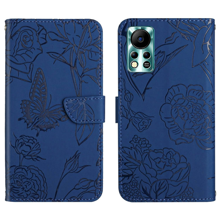 For Infinix Hot 11s NFC HT03 Skin Feel Butterfly Embossed Flip Leather Phone Case