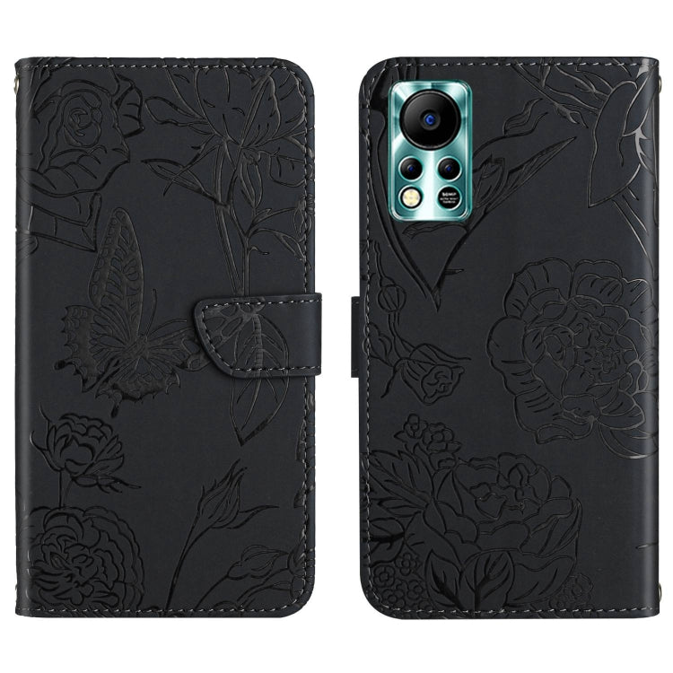 For Infinix Hot 11s NFC HT03 Skin Feel Butterfly Embossed Flip Leather Phone Case