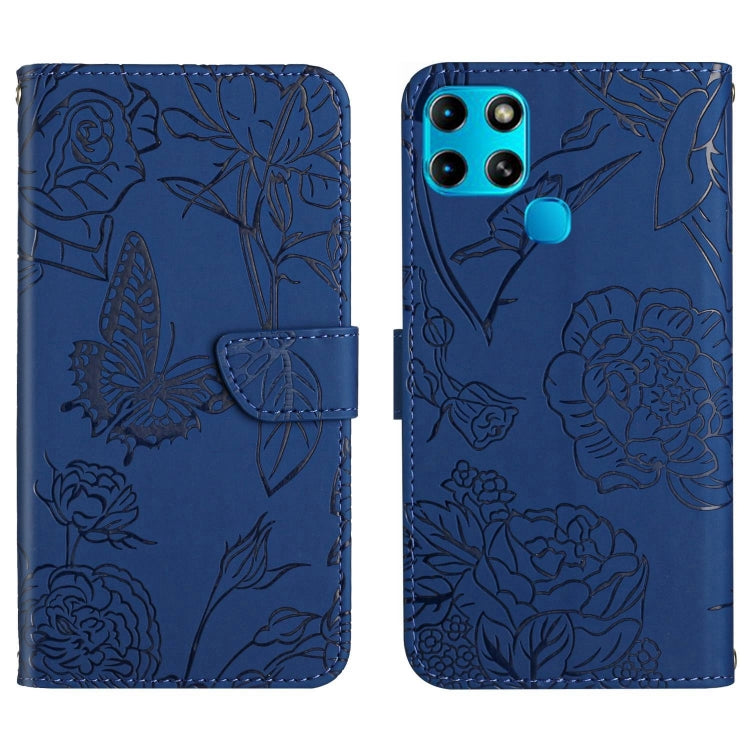 For Infinix Smart 6 HT03 Skin Feel Butterfly Embossed Flip Leather Phone Case