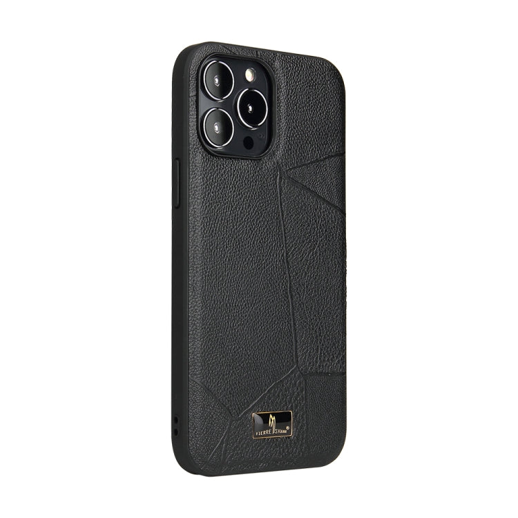 For iPhone 14 Pro Max Fierre Shann Leather Texture Phone Back Cover Case