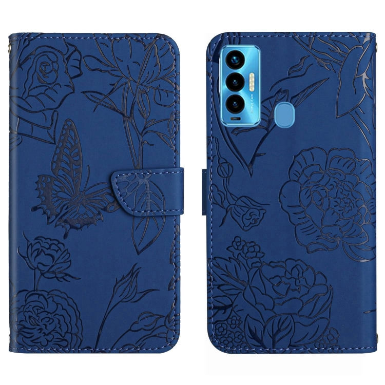 For Tecno Camon 18i HT03 Skin Feel Butterfly Embossed Flip Leather Phone Case