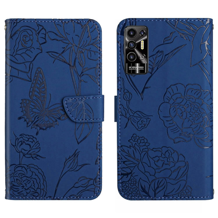 For Tecno Pova 2 HT03 Skin Feel Butterfly Embossed Flip Leather Phone Case