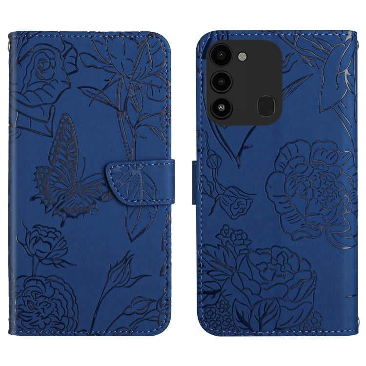 For Tecno Spark Go 2022 HT03 Skin Feel Butterfly Embossed Flip Leather Phone Case