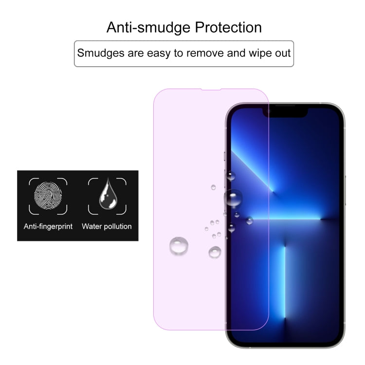 For iPhone 13 / 13 Pro 10pcs Purple Light Eye Protection Tempered Glass Film