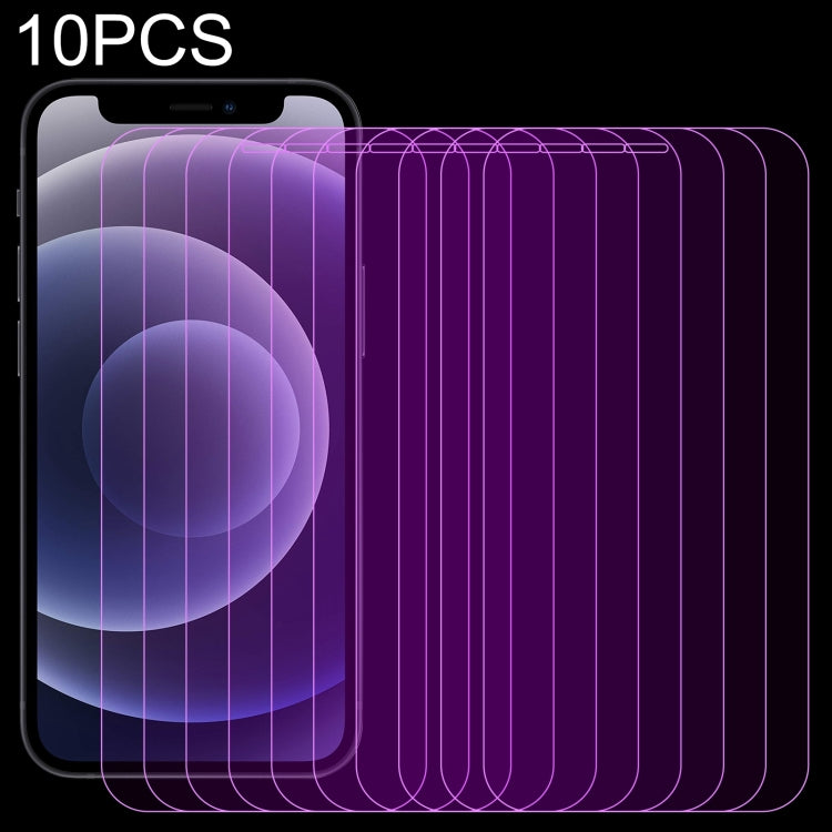 For iPhone 12 mini 10pcs Purple Light Eye Protection Tempered Glass Film