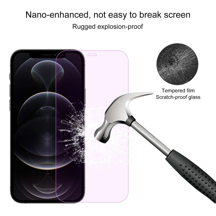 For iPhone 12 / 12 Pro 10pcs Purple Light Eye Protection Tempered Glass Film