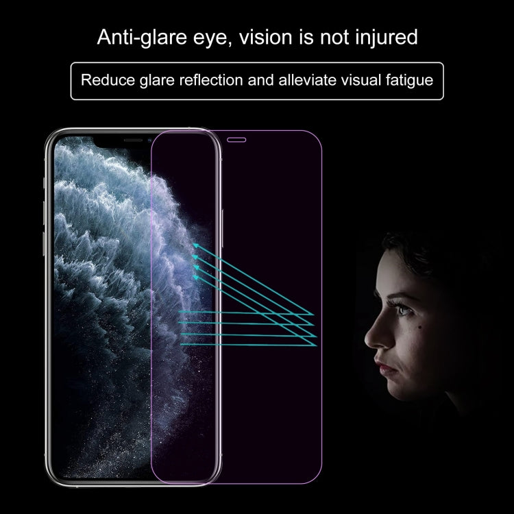 For iPhone 11 Pro / XS / X 10pcs Purple Light Eye Protection Tempered Glass Film