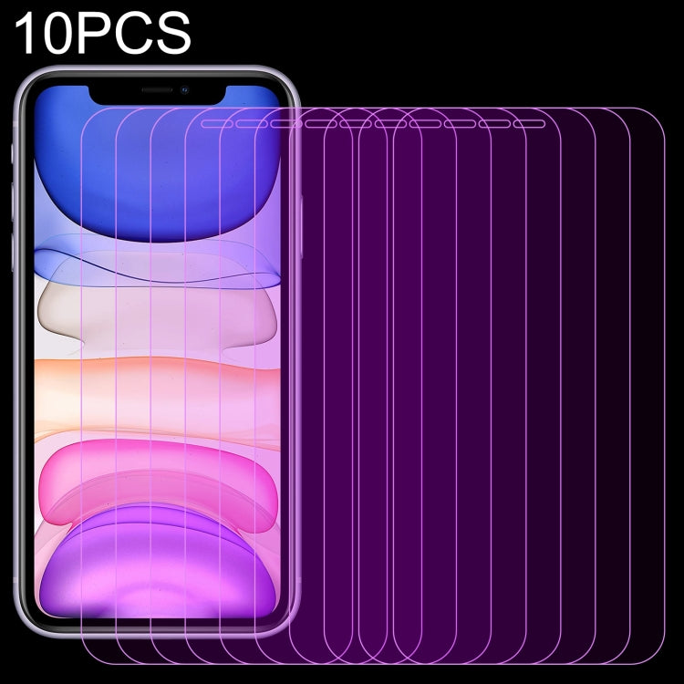 For iPhone 11 / XR 10pcs Purple Light Eye Protection Tempered Glass Film