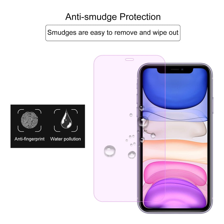 For iPhone 11 / XR 10pcs Purple Light Eye Protection Tempered Glass Film