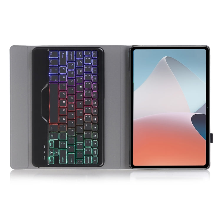 OP12-BS Lambskin Texture Ultra-thin Bluetooth Keyboard Leather Case with Backlight For OPPO Pad Air 10.4 inch