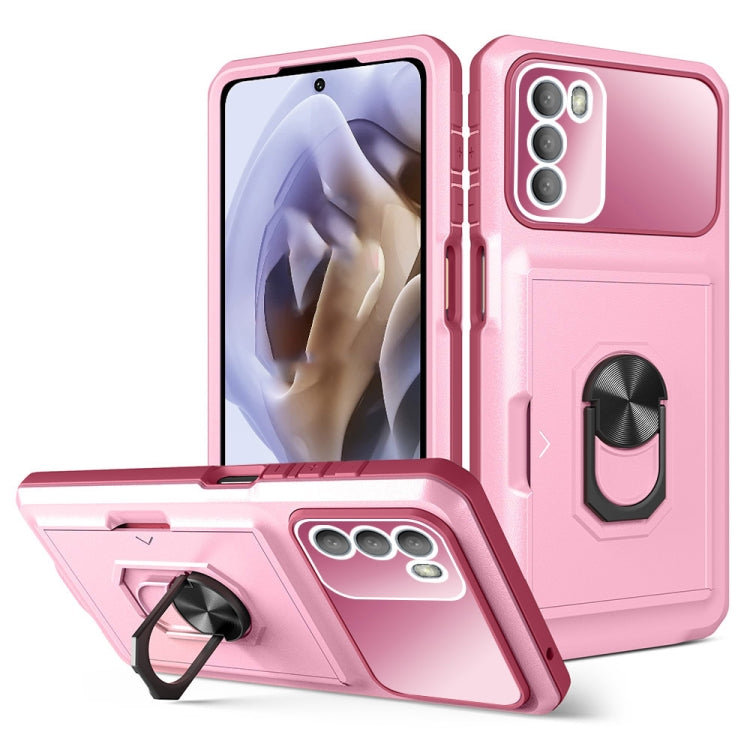 For Motorola Moto G31/G41 Card Ring Holder PC + TPU Phone Case