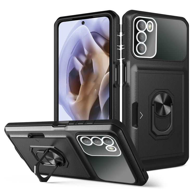 For Motorola Moto G31/G41 Card Ring Holder PC + TPU Phone Case