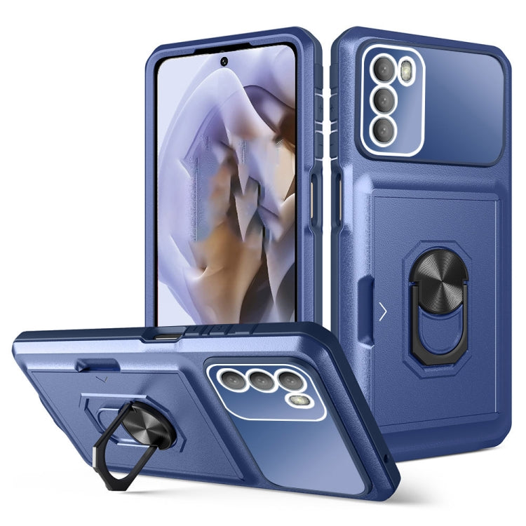 For Motorola Moto G31/G41 Card Ring Holder PC + TPU Phone Case