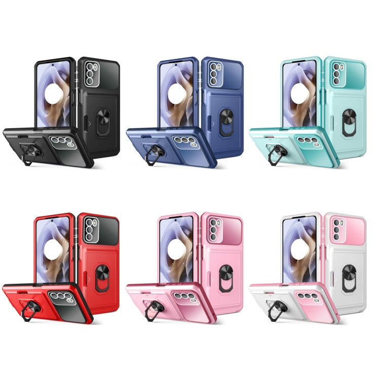 For Motorola Moto G31/G41 Card Ring Holder PC + TPU Phone Case