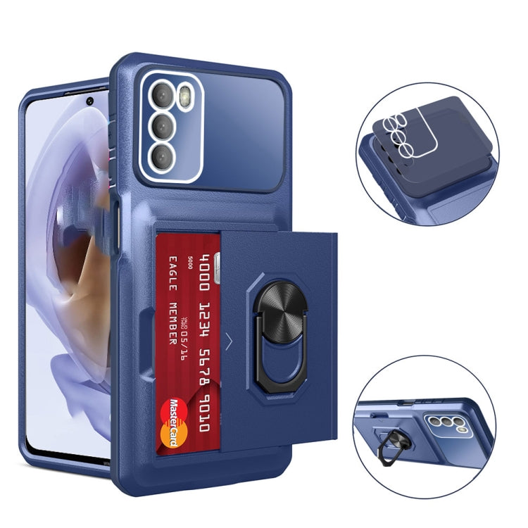 For Motorola Moto G31/G41 Card Ring Holder PC + TPU Phone Case