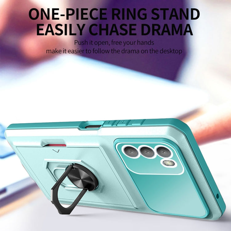 For Motorola Moto G31/G41 Card Ring Holder PC + TPU Phone Case