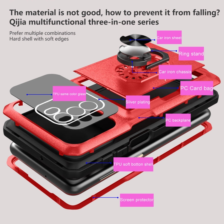 For Motorola Moto G31/G41 Card Ring Holder PC + TPU Phone Case