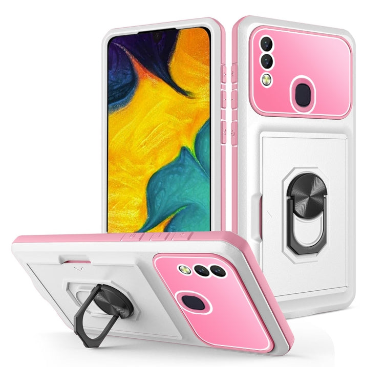 For Samsung Galaxy A20/A30 Card Ring Holder PC + TPU Phone Case