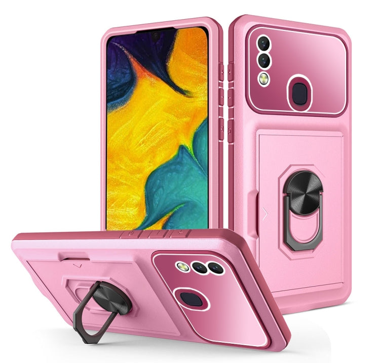 For Samsung Galaxy A20/A30 Card Ring Holder PC + TPU Phone Case