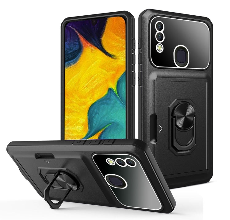 For Samsung Galaxy A20/A30 Card Ring Holder PC + TPU Phone Case