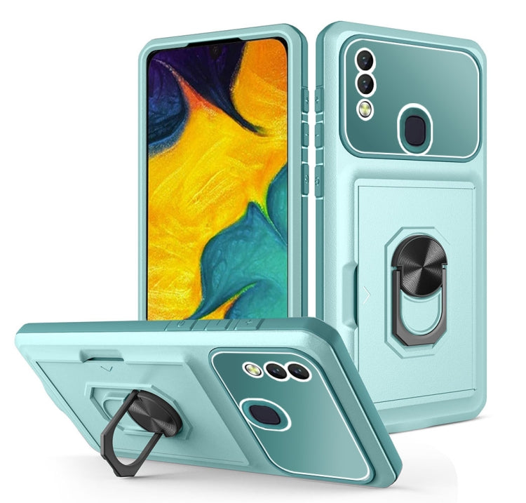 For Samsung Galaxy A20/A30 Card Ring Holder PC + TPU Phone Case