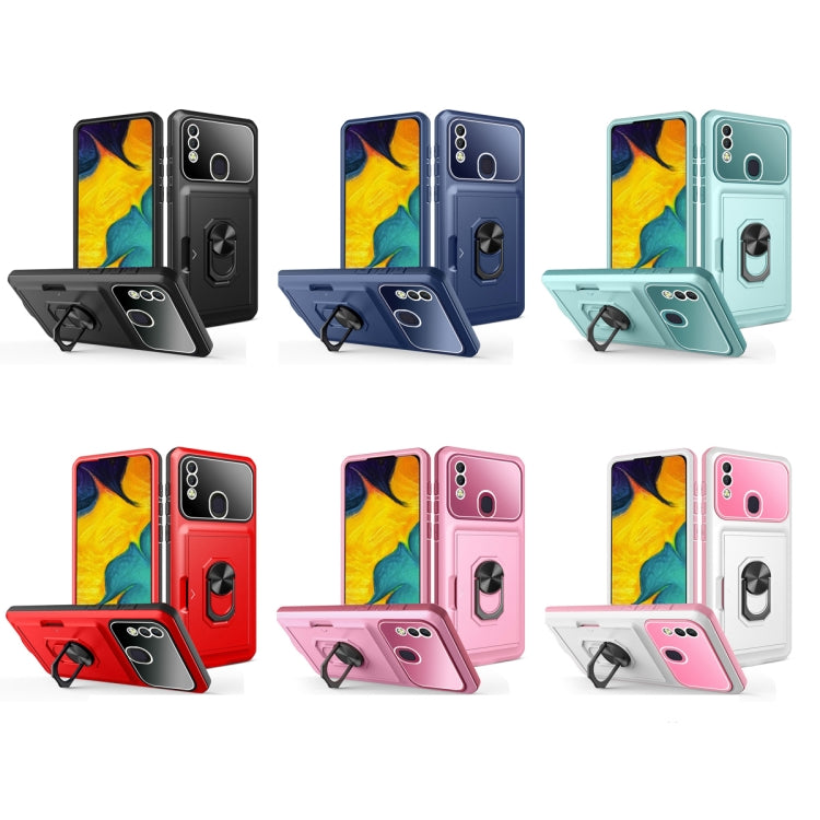 For Samsung Galaxy A20/A30 Card Ring Holder PC + TPU Phone Case