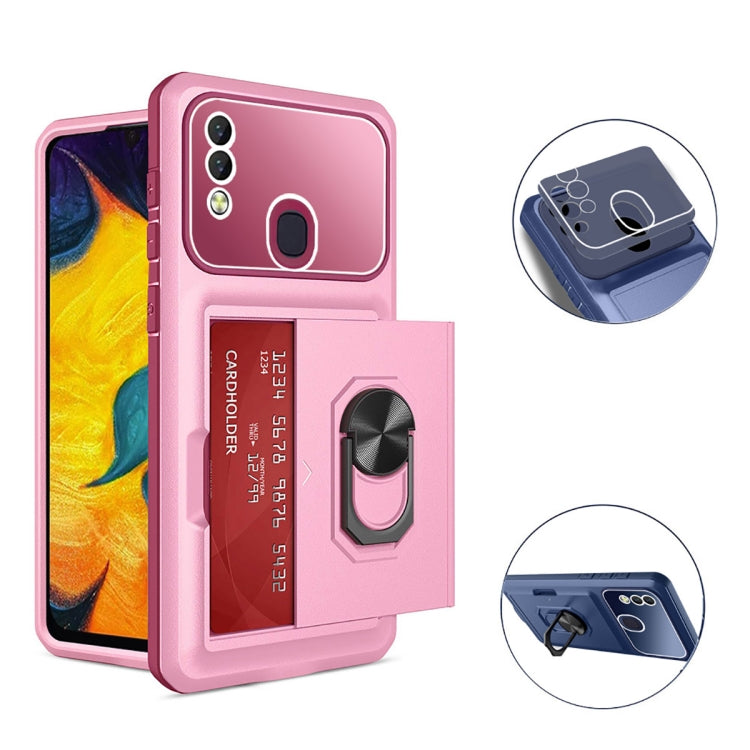 For Samsung Galaxy A20/A30 Card Ring Holder PC + TPU Phone Case