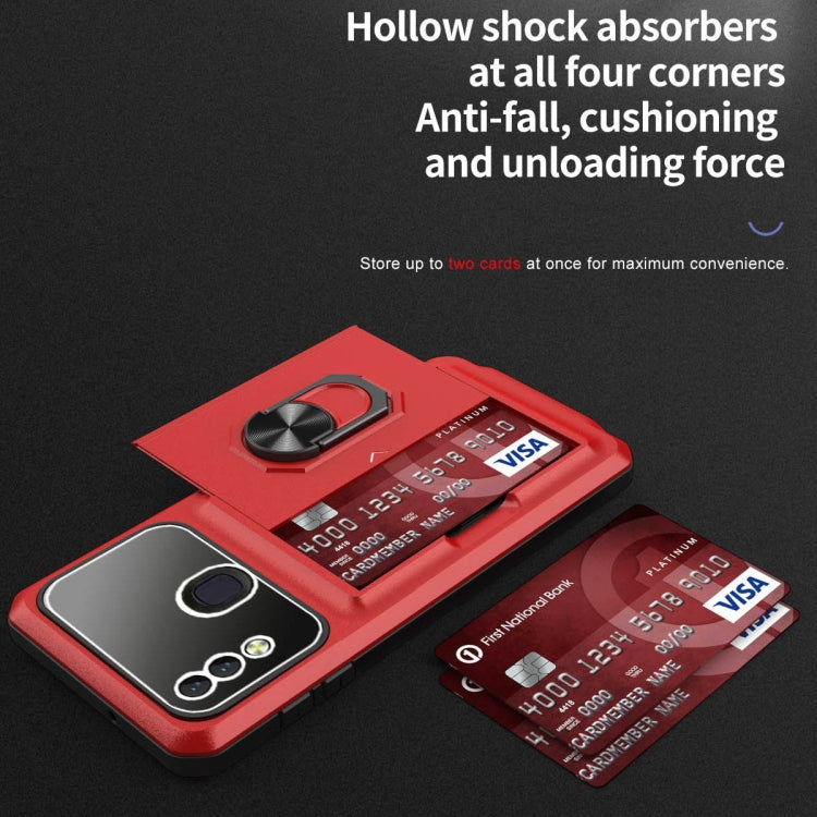 For Samsung Galaxy A20/A30 Card Ring Holder PC + TPU Phone Case