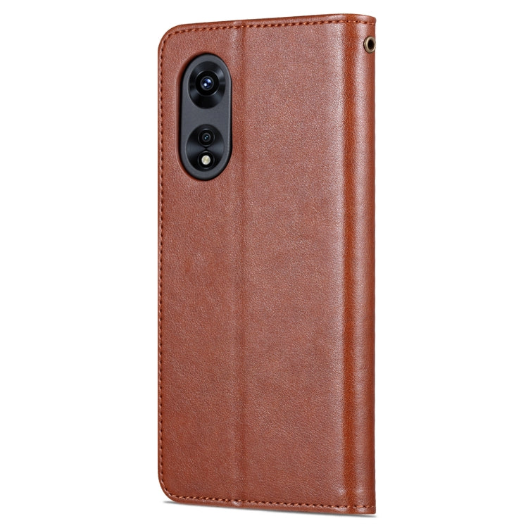 For OPPO A97 5G AZNS Sheepskin Texture Flip Leather Phone Case