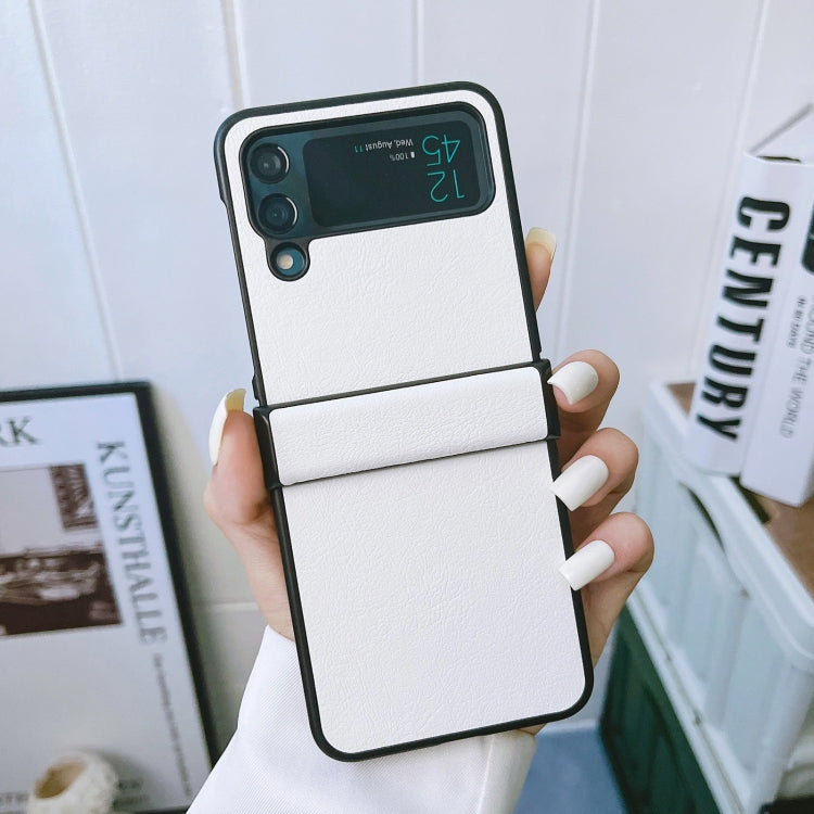 For Samsung Galaxy Z Flip4 5G Two-color Litchi Texture PU Phone Case