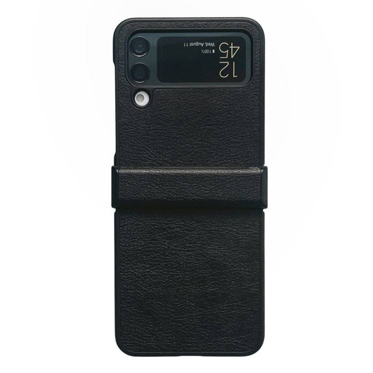 For Samsung Galaxy Z Flip4 5G Two-color Litchi Texture PU Phone Case