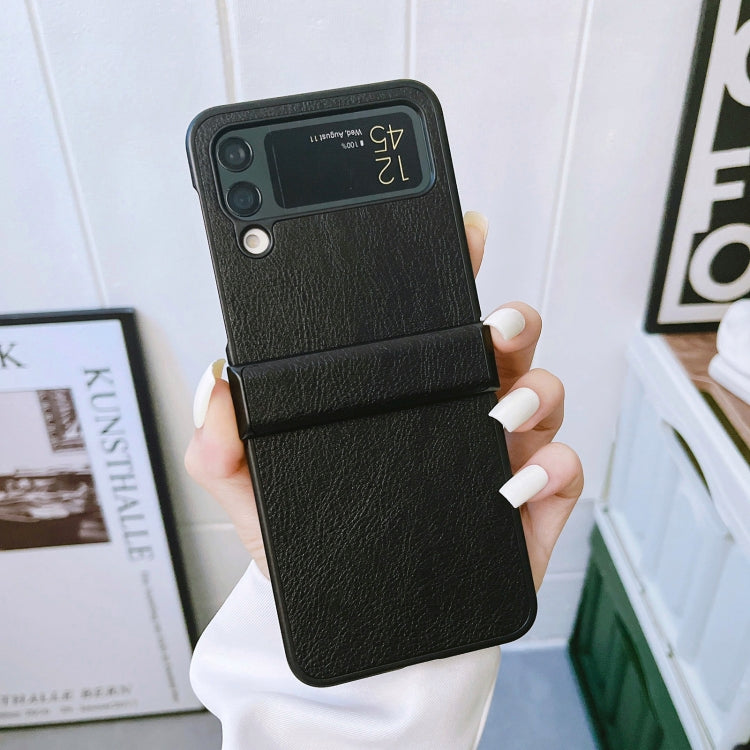 For Samsung Galaxy Z Flip4 5G Two-color Litchi Texture PU Phone Case