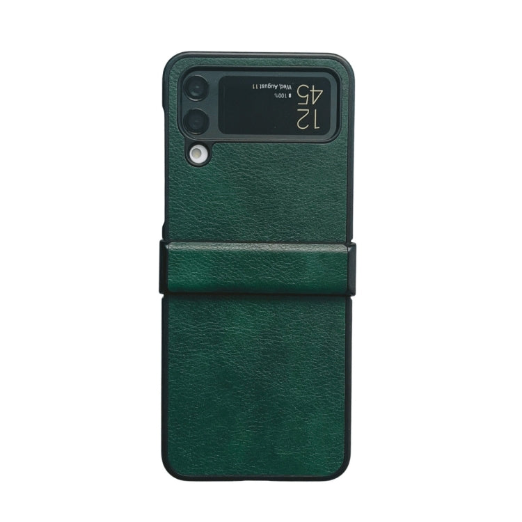 For Samsung Galaxy Z Flip4 5G Two-color Litchi Texture PU Phone Case