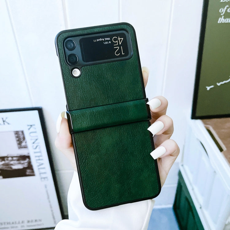 For Samsung Galaxy Z Flip4 5G Two-color Litchi Texture PU Phone Case