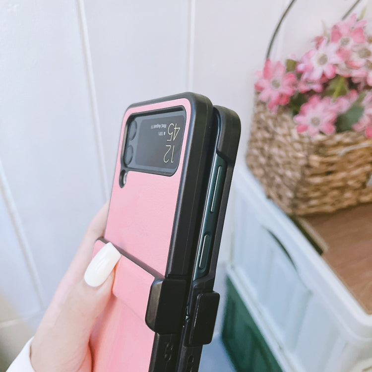 For Samsung Galaxy Z Flip4 5G Two-color Litchi Texture PU Phone Case