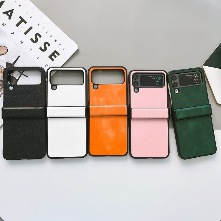 For Samsung Galaxy Z Flip4 5G Two-color Litchi Texture PU Phone Case