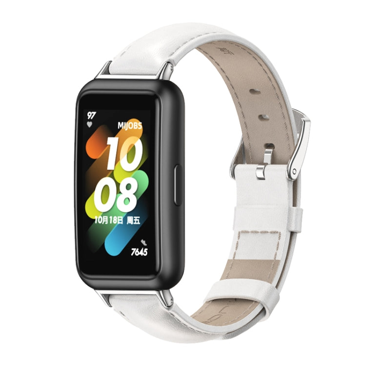 For Huawei Band 7 / 7 NFC MIJOBS Cowhide Leather Watch Band