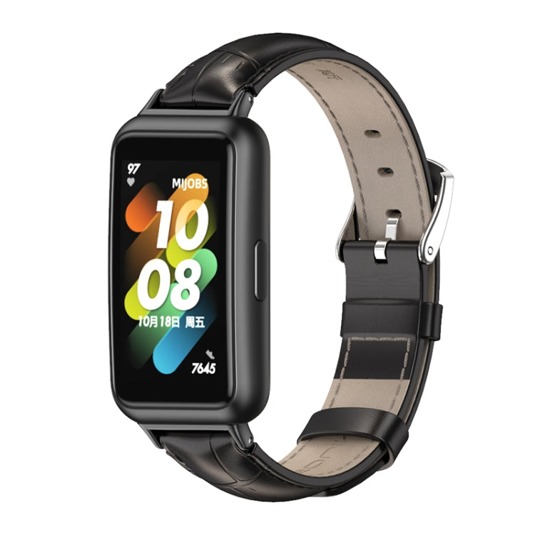 For Huawei Band 7 / 7 NFC MIJOBS Cowhide Leather Watch Band