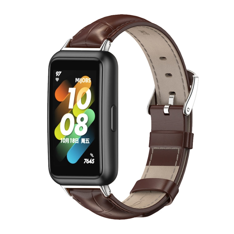 For Huawei Band 7 / 7 NFC MIJOBS Cowhide Leather Watch Band