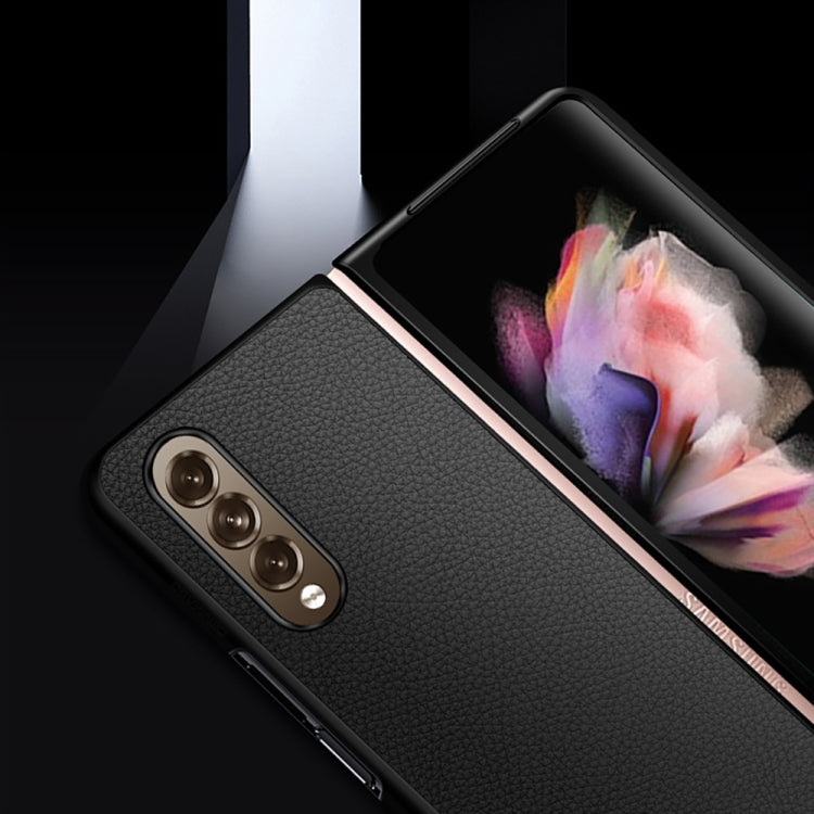 For Samsung Galaxy Z Fold4 Genuine Leather Protective Phone Case
