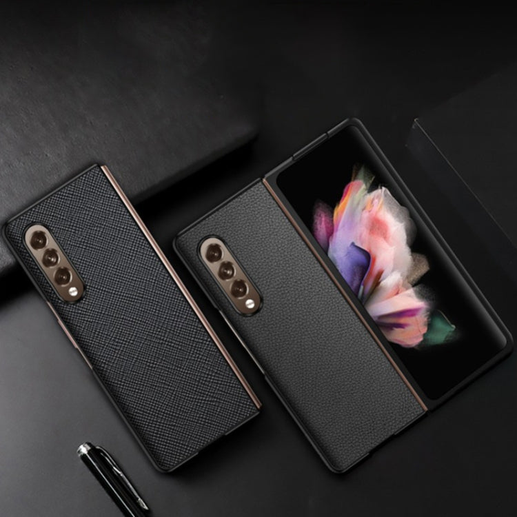 For Samsung Galaxy Z Fold4 Genuine Leather Protective Phone Case