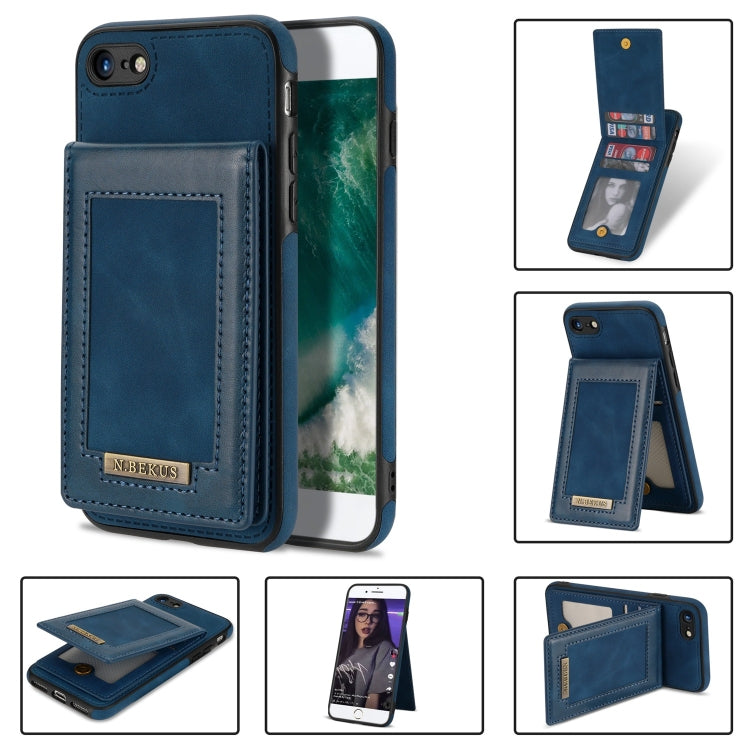 For iPhone SE 2022 / SE 2020 / 8 / 7 N.BEKUS Vertical Flip Card Slot RFID Phone Case