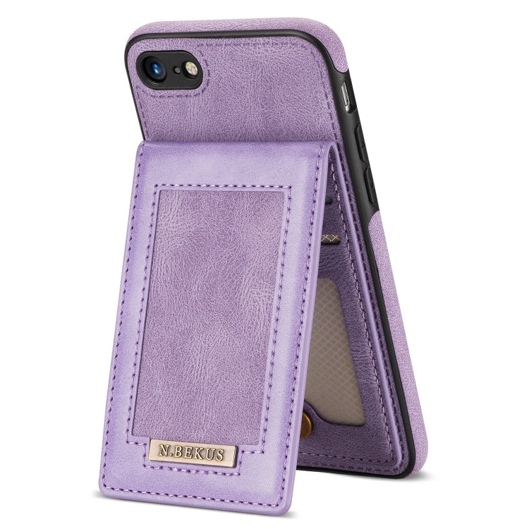 For iPhone SE 2022 / SE 2020 / 8 / 7 N.BEKUS Vertical Flip Card Slot RFID Phone Case