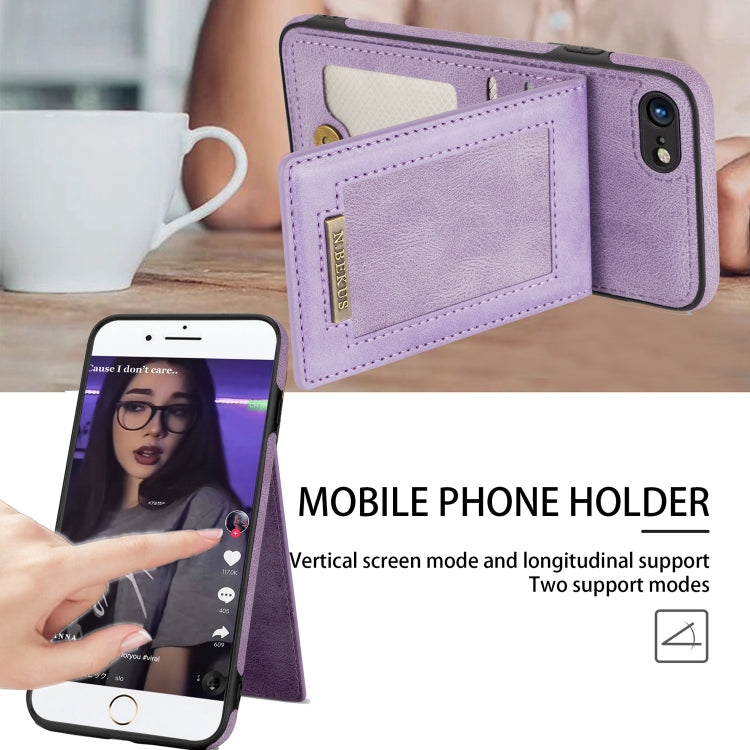 For iPhone SE 2022 / SE 2020 / 8 / 7 N.BEKUS Vertical Flip Card Slot RFID Phone Case