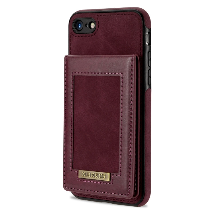 For iPhone SE 2022 / SE 2020 / 8 / 7 N.BEKUS Vertical Flip Card Slot RFID Phone Case