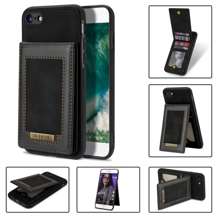 For iPhone SE 2022 / SE 2020 / 8 / 7 N.BEKUS Vertical Flip Card Slot RFID Phone Case