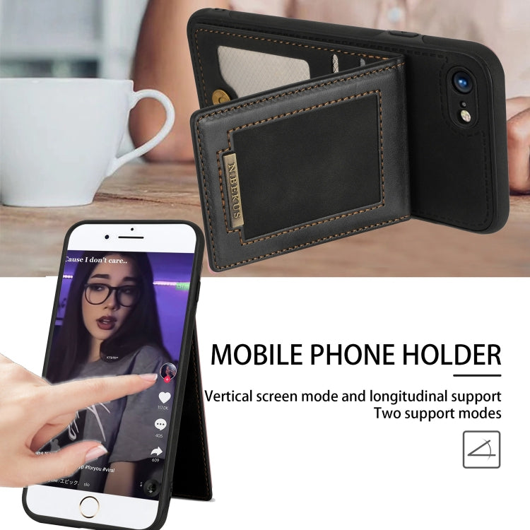 For iPhone SE 2022 / SE 2020 / 8 / 7 N.BEKUS Vertical Flip Card Slot RFID Phone Case